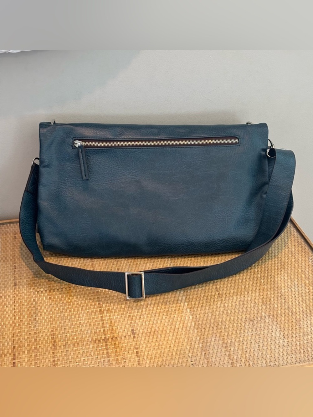 Matt & Nat dark teal laptop crossbody bag purse new without tags! Vegan leather!
